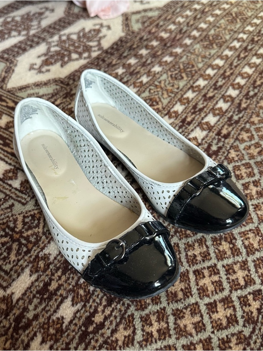 Women’s Two-Tone Black & White Ballet Flats